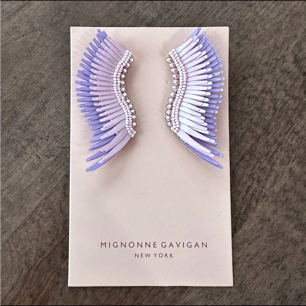 MIGNONNE GAVIGAN Midi Madeline Wing Purple Lavender Earrings
